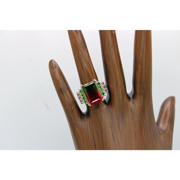 Sterling Silver Watermelon Tourmaline Ring - Picture 5 of 6